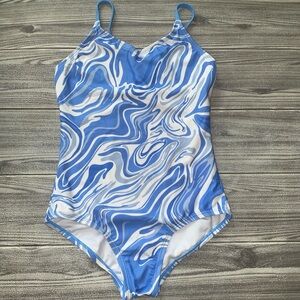 Kanu Surf Blue and White Kids Swimsuit
